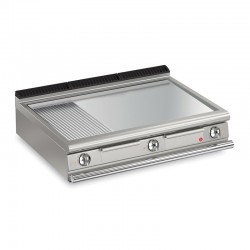 Plancha 1/3 rainurée électrique avec revêtement AISI 430 - Largeur 1200 mm - Gamme QUEEN 700 - 70QFTE1223 - Baron