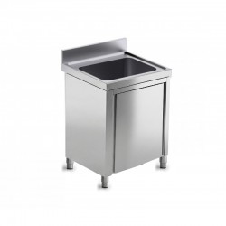 Plonge 1 bac sans égouttoir - PROF. 700 MM - LONG. 700 MM - Placard fermé - NOSEM - PG715PI