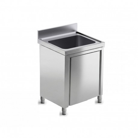 Plonge 1 bac sans égouttoir - PROF. 700 MM - LONG. 700 MM - Placard fermé - NOSEM - PG715PI