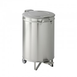 Poubelle mobile INOX pour sacs 50 L - NOSEM - POUBRL50