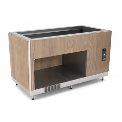Meuble chaud bain-marie - Revêtement en bois stratifié - 3 Bacs GN 1/1 - ROCAM - OMNIA3BMSPP