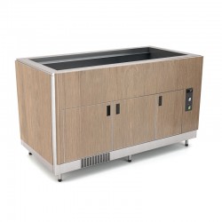 Meuble chaud bain-marie avec étuve - Revêtement en bois stratifié - 5 Bacs GN 1/1 - ROCAM - OMNIA5BMSCSPP
