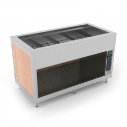 Meuble chaud bain-marie à sec - Bois stratifié - 3 Bacs GN 1/1 - ROCAM - OMNIA3DRY