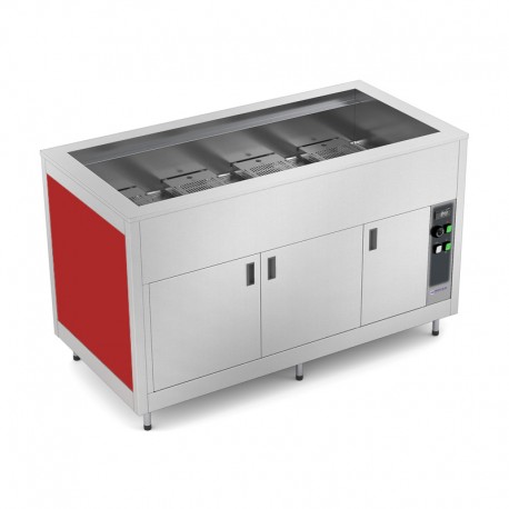 Meuble chaud bain-marie à sec avec étuve - Tôle peinte - 4 Bacs GN 1/1 - ROCAM - OMNIA4DRYSCCST
