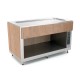 Plateau chauffant en INOX - Revêtement en bois stratifié - 2 Bacs GN 1/1 - ROCAM - OMNIA2PCINSPP
