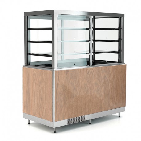 Vitrine réfrigérée multi-niveaux sans réserve - Froid ventilé - Bois stratifié - 4 Bacs GN 1/1 - ROCAM - OMNIA4DSPSPP