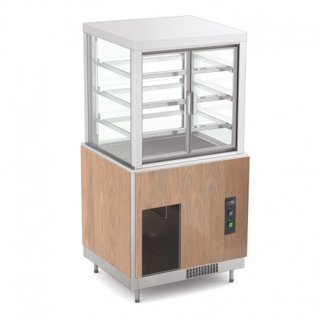 Vitrine réfrigérée multi-niveaux sans réserve - Froid ventilé - Bois stratifié - 2 Bacs GN 1/1 - ROCAM - OMNIA2DSPSPP
