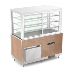 Vitrine réfrigérée multi-niveaux avec réserve - Froid ventilé - Bois stratifié - 4 Bacs GN 1/1 - ROCAM - OMNIA4DSPSFSPP