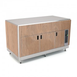 Meuble neutre avec étuve - Revêtement en bois stratifié - 2 Bacs GN 1/1 - ROCAM - OMNIA2NSCSPP