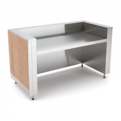 Meuble neutre pour show-cooking - Revêtement en bois stratifié - 3 Bacs GN 1/1 - ROCAM - OMNIA3COOKSPP