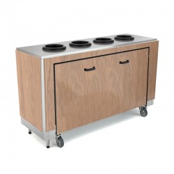 Meuble de TRI des déchets - Revêtement en bois stratifié - 4 Trous - ROCAM - OMNIABIN4SPP