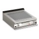 Plancha rainurée GAZ - Revêtement chrome brossé - LARG. 800 MM - BARON - 70QSFTTG817