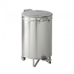 Poubelle mobile INOX pour sacs 100 L - NOSEM - POUBRL100