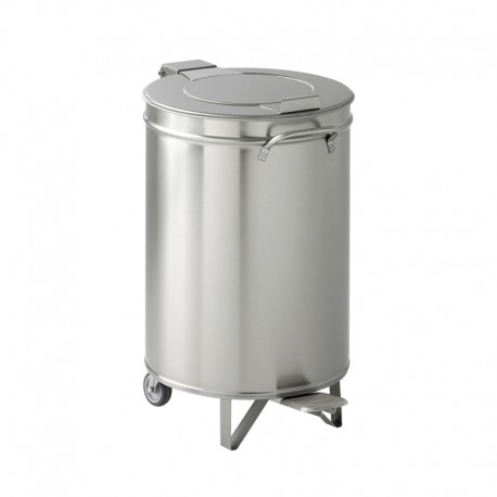 Poubelle mobile INOX pour sacs 100 L - NOSEM - POUBRL100