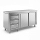 Meuble de rangement central - PROF. 700 MM - LONG. 1800 MM - Avec 3 kits tiroirs - NOSEM - MR183I