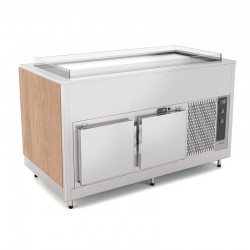 Plateau réfrigéré avec réserve froide - Décor stratifié - 5 Bacs GN 1/1 - ROCAM - OMNIA5PRSFSPP