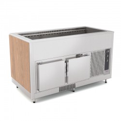 Cuve réfrigérée ventilée avec réserve froide - Décor stratifié - 3 Bacs GN 1/1 - ROCAM - OMNIA3RVSFSPP