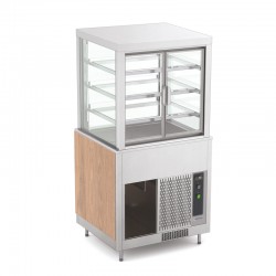 Vitrine réfrigérée multi-niveaux sans réserve - Froid ventilé - Bois stratifié - 2 Bacs GN 1/1 - ROCAM - OMNIA2DSPFXSPP
