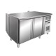 Table gastro réfrigérée GN 1/1 traversante positive -2/+8 °C - 216 L - 2 portes - Prof. 700 mm - Avec groupe logé - GNT2101TN