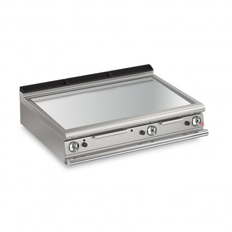 Plancha lisse gaz avec revêtement chrome dur - Largeur 1200 mm - Gamme QUEEN 700 - 70QFTTG1205 - Baron