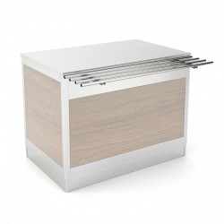 Rampe à plateaux rabattable - Finition acier inox - Prof 250 mm - INOMNC90