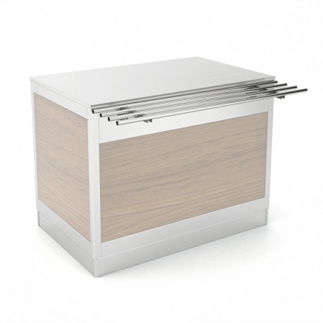 Rampe à plateaux rabattable - Finition acier inox - Prof 250 mm - INOMNC90