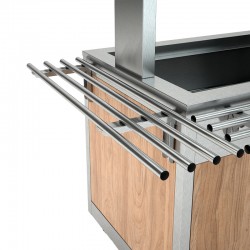 Rampe latéral amovible pour plateaux - Finition acier inox - Prof 250 mm - INOMPPLUTC