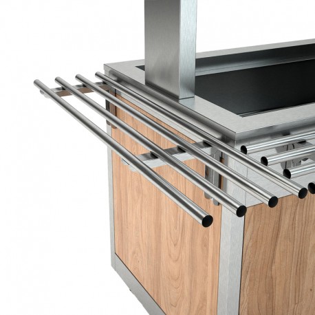 Rampe latéral amovible pour plateaux - Finition acier inox - Prof 250 mm - INOMPPLUTC