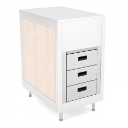 Bloc 3 tiroirs - 3 x 1/3 - finition acier inox - OMNCO3