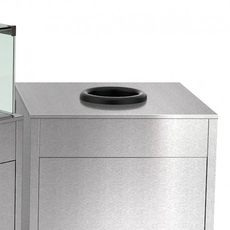 Trou vide déchets avec joint et couvercle en acier pour meuble neutre - C03PLGSPAZZ