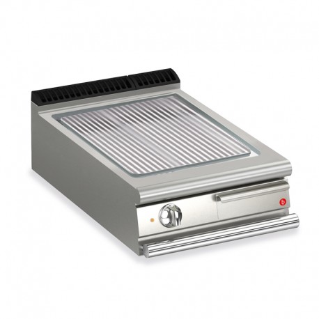 Plancha rainurée électrique avec revêtement chrome brossé - 505 x 490 mm - Gamme QUEEN 700 - 70QSFTE617 - Baron
