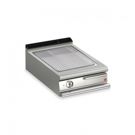 Plancha rainurée électrique avec revêtement chrome brossé - 505 x 660 mm - Gamme QUEEN 900 - 90QSFTE617 - Baron