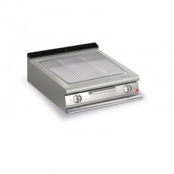 Plancha rainurée électrique avec revêtement chrome brossé - 705 x 660 mm - Gamme QUEEN 900 - 90QSFTE817 - Baron