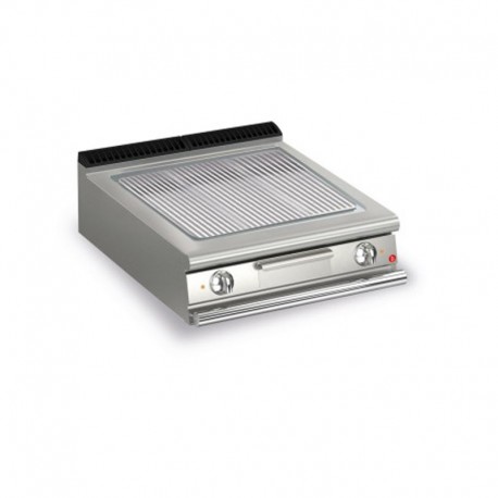 Plancha rainurée électrique avec revêtement chrome brossé - 705 x 660 mm - Gamme QUEEN 900 - 90QSFTE817 - Baron