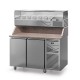 Table à pizza prof. 800 - 600 x 400 avec vitrinette 6 x GN 1/3 - 2 portes - DALMEC - PZ80213-4