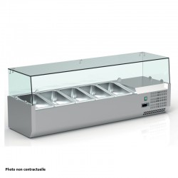 Vitrine réfrigérée positive +2/+8°C pour table à pizza - 5 bacs GN 1/3 + 1 bac GN 1/2 - VRX153 - Nosem