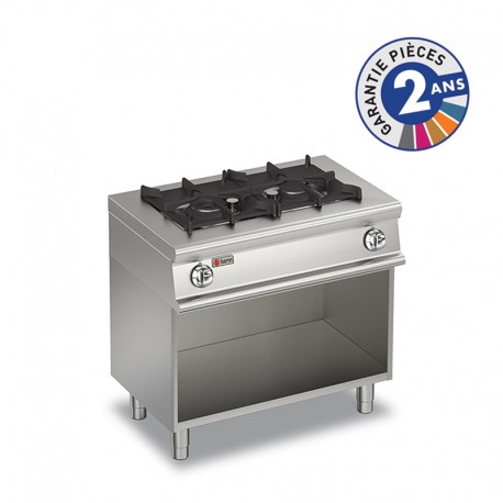 Plaque de cuisson - top 4 feux vifs gaz et 1/2 plaque coup de feu sur  placard ouvert - gamme 700 - Tecnoinox Pas Cher