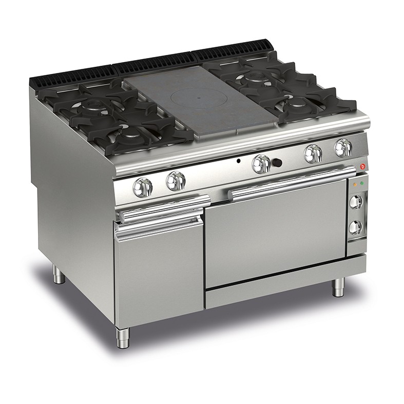 Victoria 50L Four Electrique - Cuisinière Mixte avec 4 Réchauds à Gaz  DO0037 - Sodishop