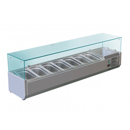 Vitrine réfrigérée positive +2/+8°C pour table à pizza - 4 bacs GN 1/3 - V12GN13 - Nosem