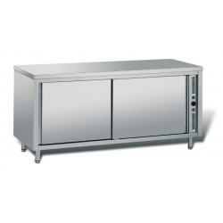 Meuble central inox chauffant profondeur 700 mm - Longueur 1200 mm - Double face - TCH12DFT