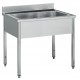 Plonge pâtissière inox - 1 bac - Profondeur 700 mm - Longueur 1000 mm - Sans étagère - PGGN10T