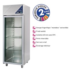 Armoire réfrigérée positive -2/+10°C - 1 porte vitrée - 600 L - Avec groupe logé - DA600PV-2 - Dalmec
