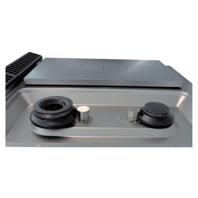 Baron Gamme 900 Top 2 feux vifs gaz et plaque coup de feu