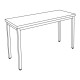 Table centrale inox profondeur 700 mm - Longueur 1000 mm - Sans étagère - TTC710T