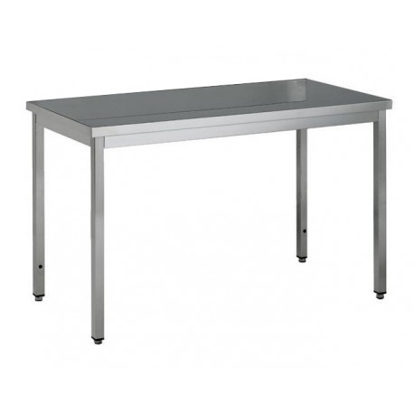 Table centrale inox profondeur 700 mm - Longueur 1000 mm - Sans étagère - TTC710T