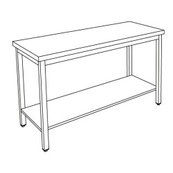 Table inox profondeur 700 mm - Longueur 800 mm - Avec étagère - TTC708ET