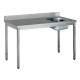 Table adossée inox avec bac profondeur 700 mm - Bac à droite - Longueur 1800 mm - TACFD718T