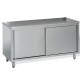 Meuble de rangement inox profondeur 700 mm - Longueur 1800 mm - Central simple face - MR18T