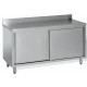 Meuble de rangement inox profondeur 700 mm - Longueur 1200 mm - Adossé simple face - MR12ET