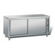 Meuble central inox chauffant profondeur 700 mm - Longueur 1400 mm - Simple face - TCH14T